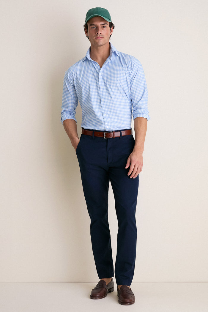 Cloudy Blue Lewis Performance Twill Sport Shirt