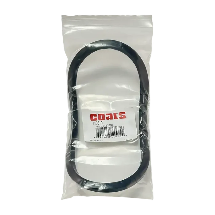 Black rubber drive belt in clear packaging for Coats Replacement Rubber Lip for XL Pressure Drum