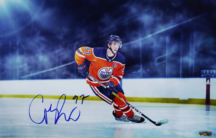 Connor McDavid Edmonton Oilers Signed Autographed 17" x 11" Photo Heritage Authentication COA