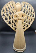 Corn Husk 13 Inch Praying Angel Figure Display Spiritual Figurine Rustic Style