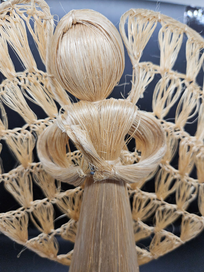 Corn Husk 13 Inch Praying Angel Figure Display Spiritual Figurine Rustic Style