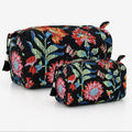 Cotton Print Cosmetic Bag Storage Set of 2 Cotton Print