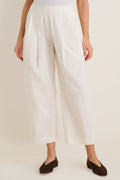 Cream Spa Pleat Pant