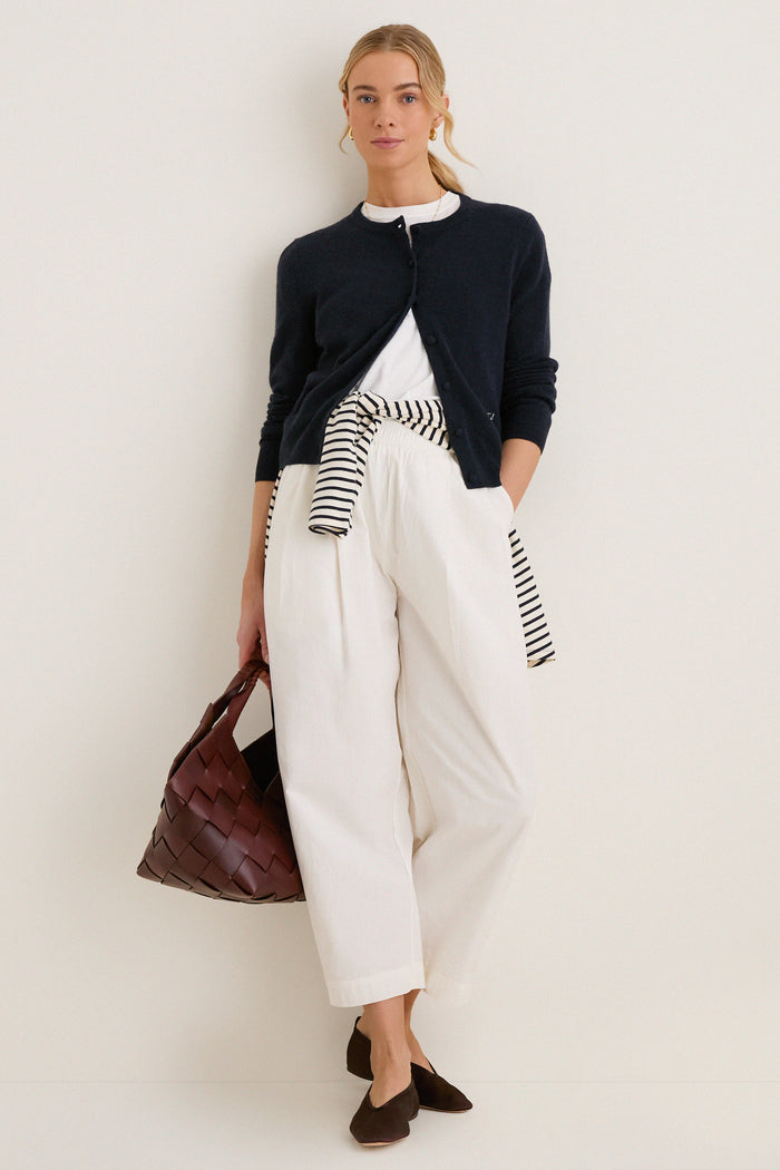 Cream Spa Pleat Pant