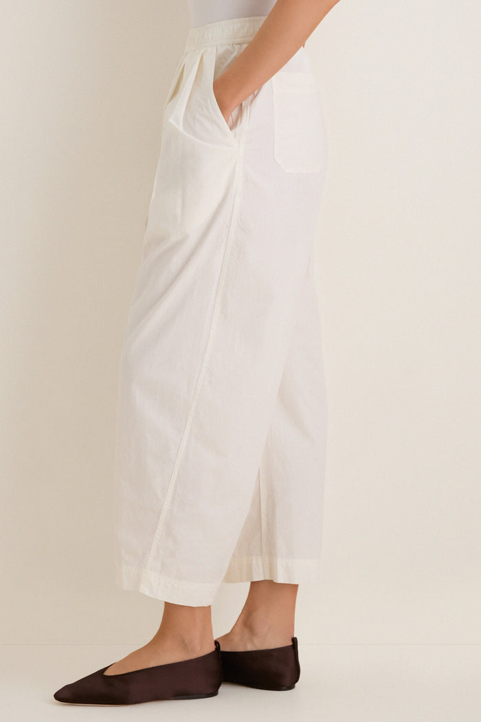 Cream Spa Pleat Pant