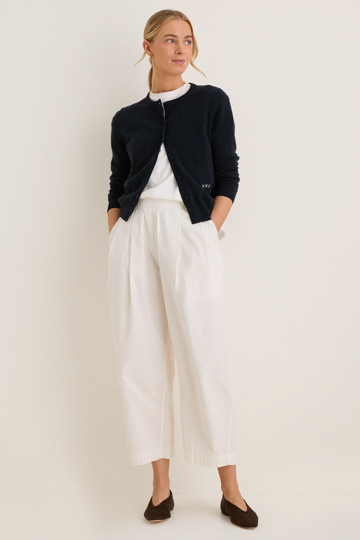 Cream Spa Pleat Pant