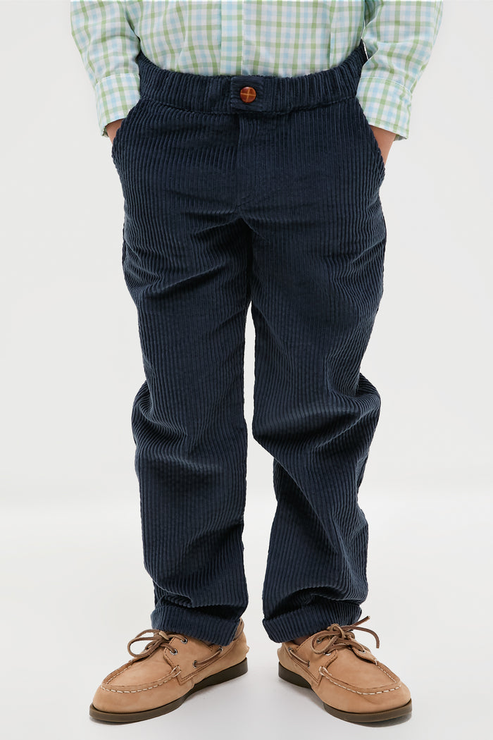 Dark Blue Benito Corduroy Boy Trousers