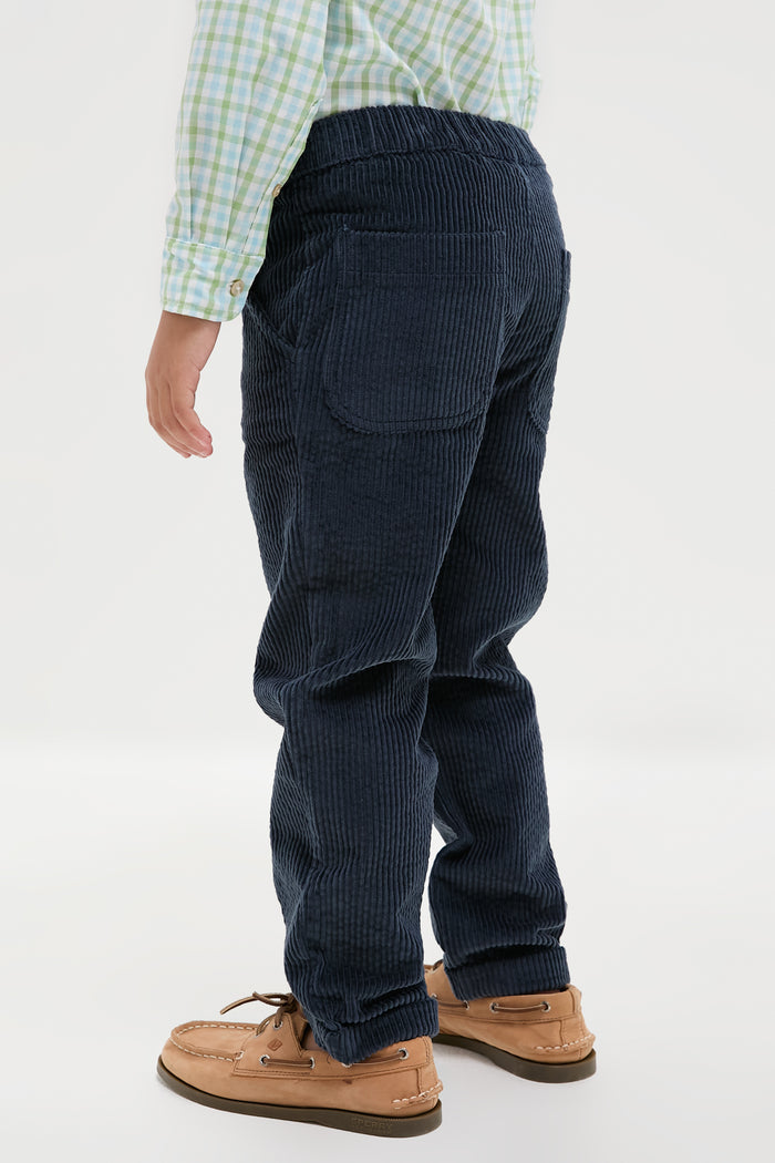 Dark Blue Benito Corduroy Boy Trousers
