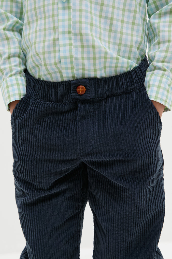 Dark Blue Benito Corduroy Boy Trousers