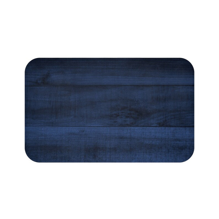 dark blue wood fence board design on a memory foam mat