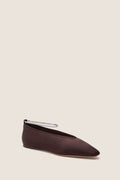 Dark Brown Satin with Crystals Emery Flats