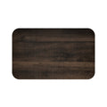 Wood plank image in rich brown color on a memory foam mat.
