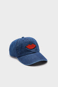 Denim with Lips Patch Baseball Hat
