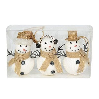 Dept 56 Christmas Basics Jolly Snowman Ornaments Set/3 #6002543 NEW FREE SHIP    2018