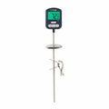 Taylor digital candy thermometer with blue case and long metal probe, display reads 72°F