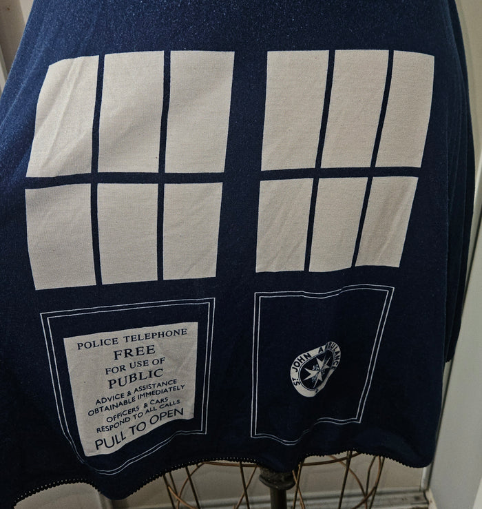 Doctor Who BBC Large Blue TARDIS Police Public Call Box Sleeveless Skater Dress