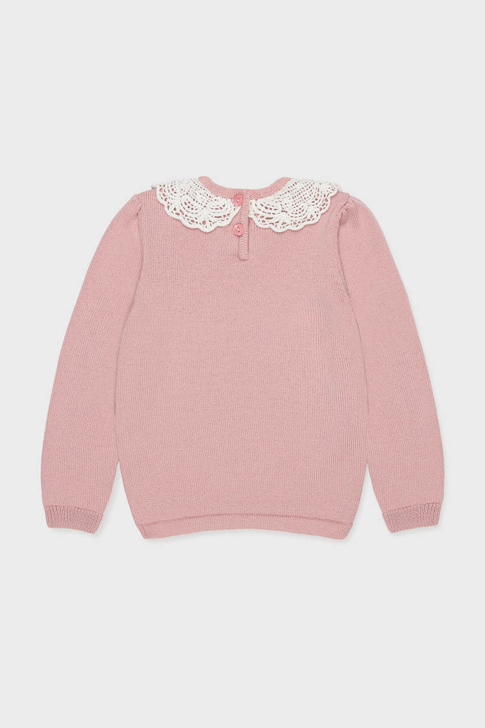 Dusty Pink Blanca Merino Wool Girl Jumper