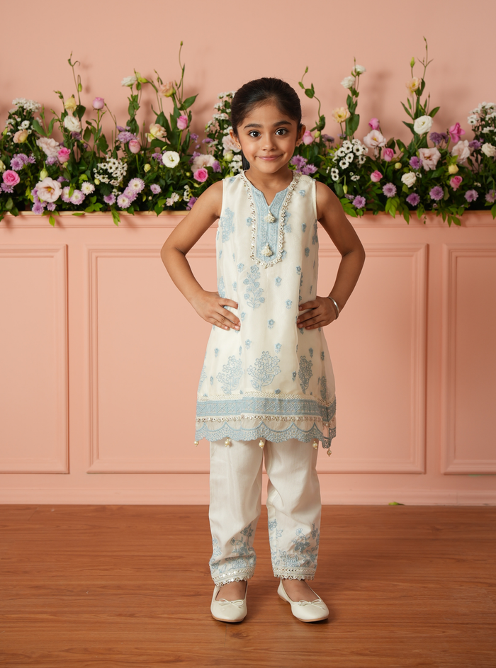 Eirlys Organza Off White Kurta Set