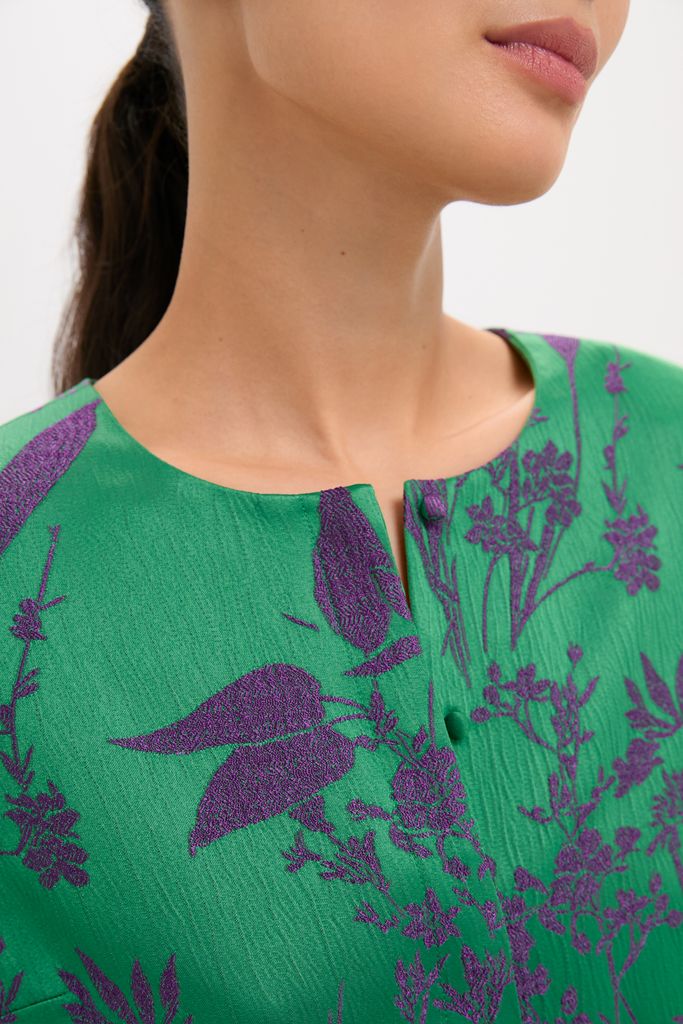 Emerald Jacquard Justine Top