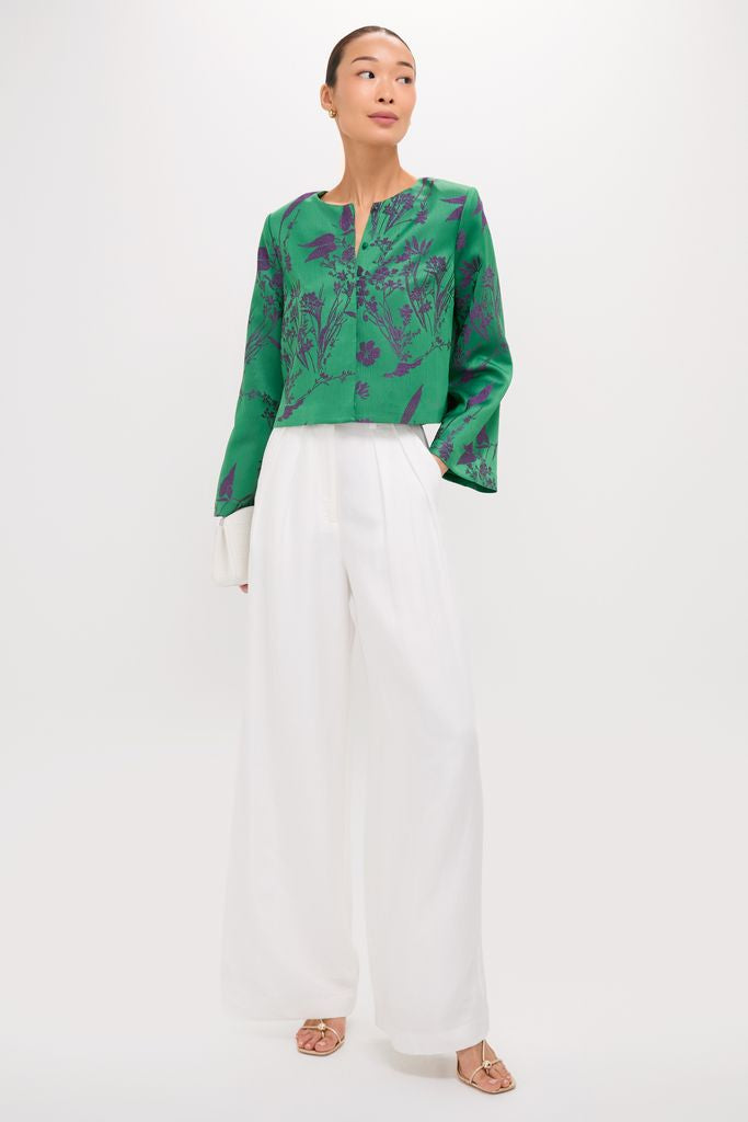 Emerald Jacquard Justine Top