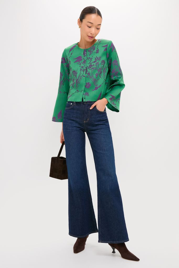 Emerald Jacquard Justine Top