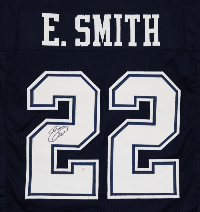 Emmitt Smith Dallas Cowboys Signed Autographed Blue #22 Custom Jersey PAAS COA