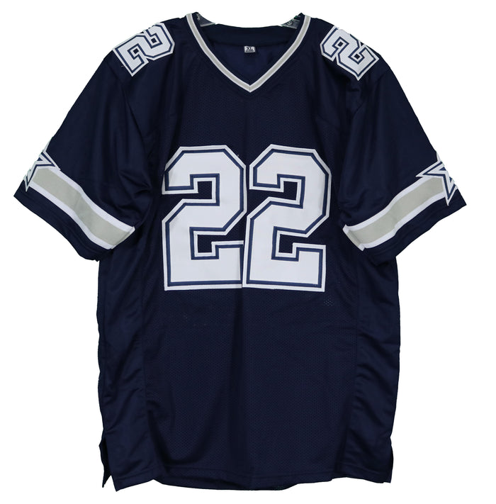 Emmitt Smith Dallas Cowboys Signed Autographed Blue #22 Custom Jersey PAAS COA