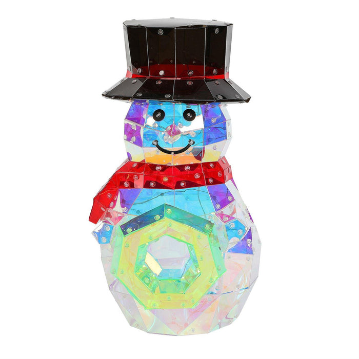 Enesco Prism Lit Snowman with Wreath 15.7"H