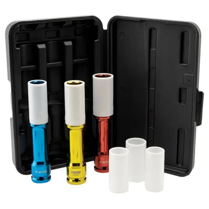 Esco 1/2 Dr. Extra Long Thin Wall Deep Wheel Lug Socket Set