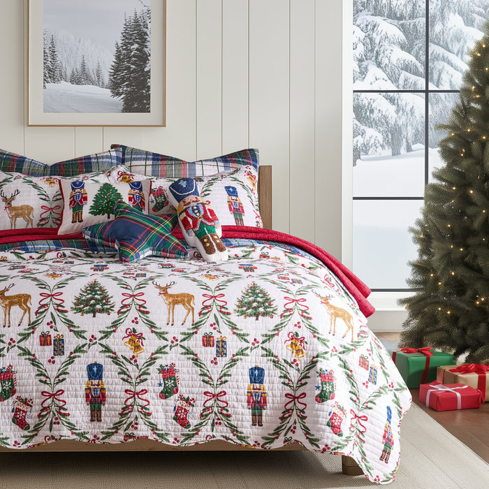 Festive Nutcrackers Euro Sham Set of 2