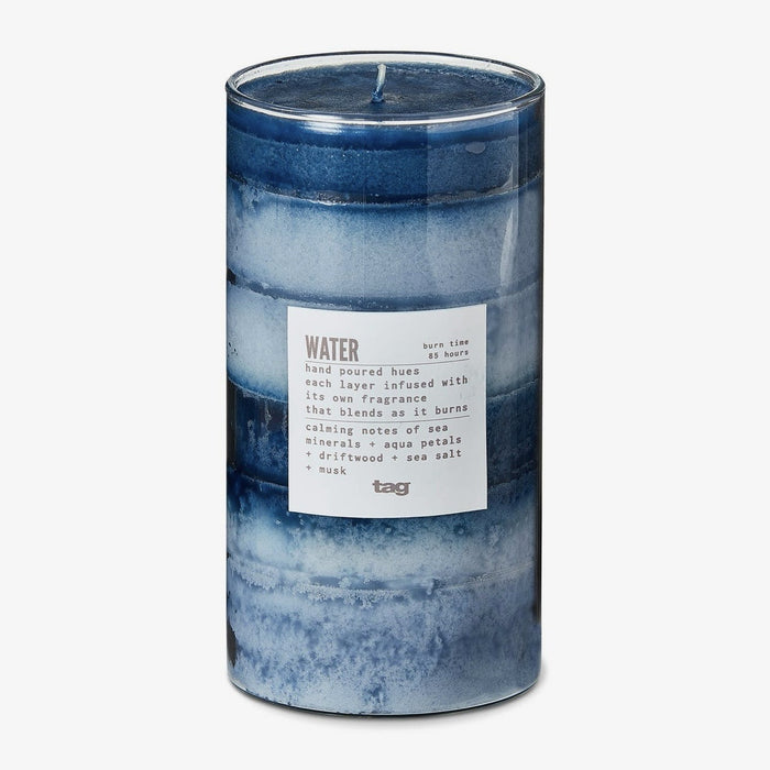 Fusion Water Multi Layer Blue Candle Lg