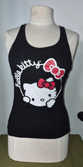 Girls Medium HELLO KITTY Sanrio Black Graphic Tanktop
