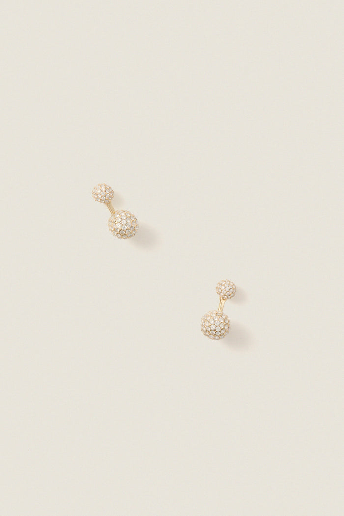 Gold and Pave Floating Spark Earrings