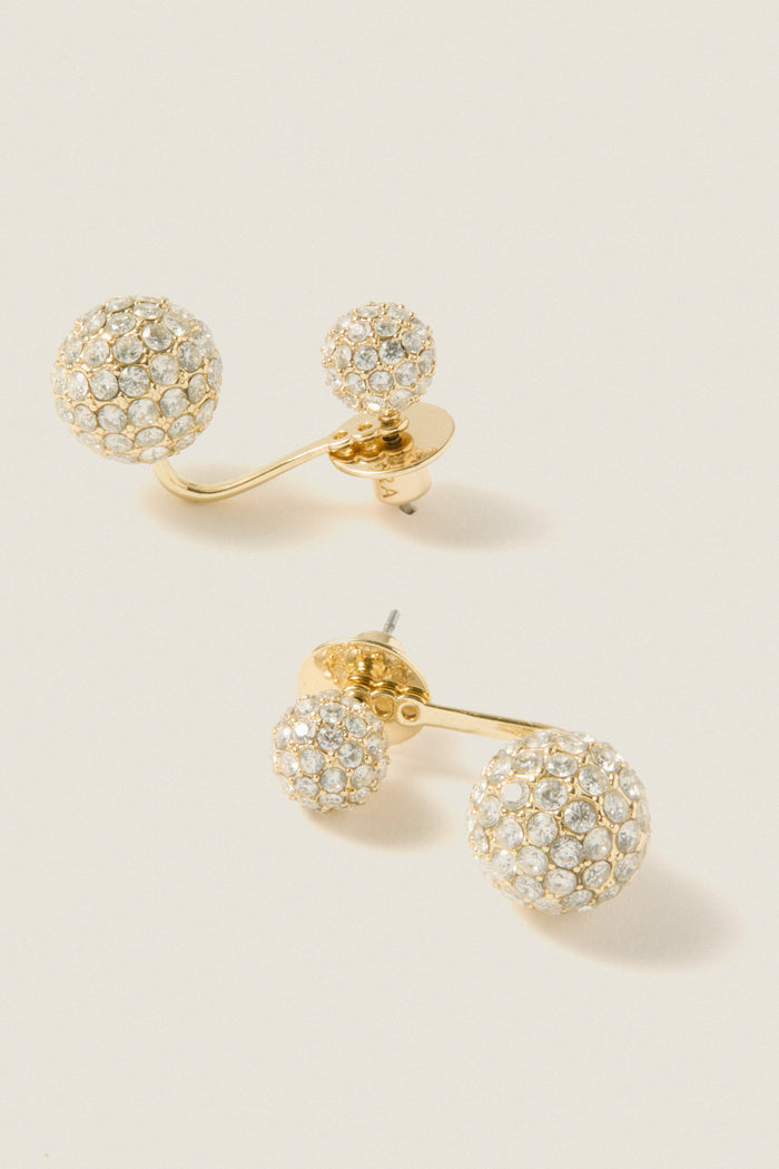 Gold and Pave Floating Spark Earrings