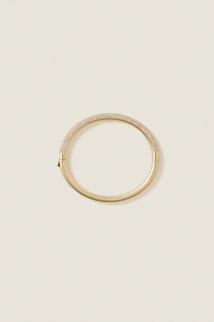 Gold and Pave Tubular Bracelet