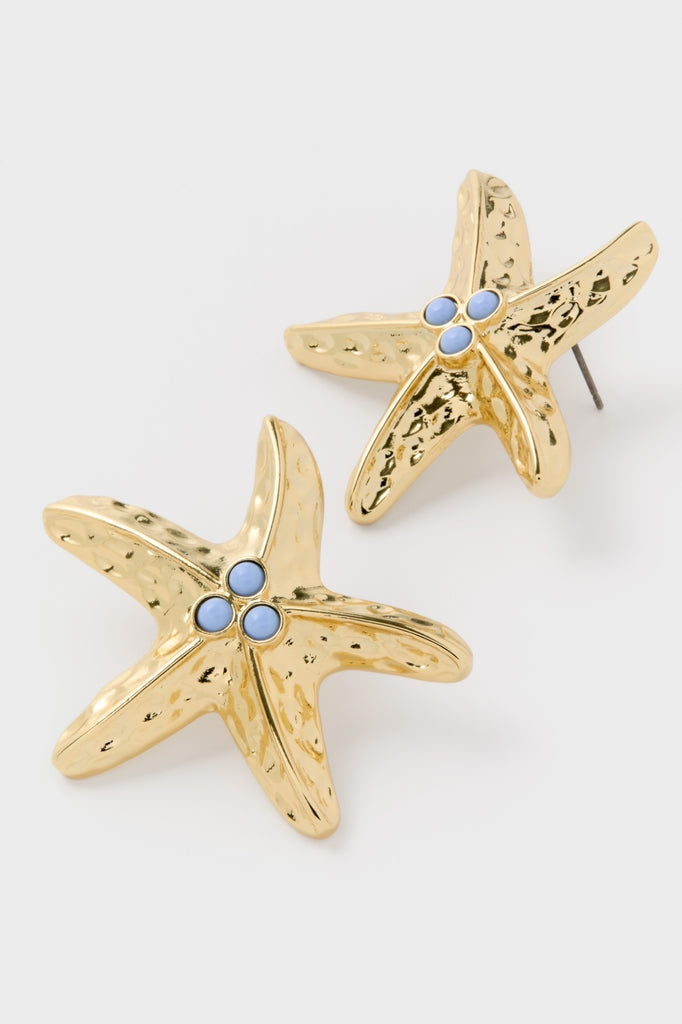 Gold & Blue Starfish Marina Earrings