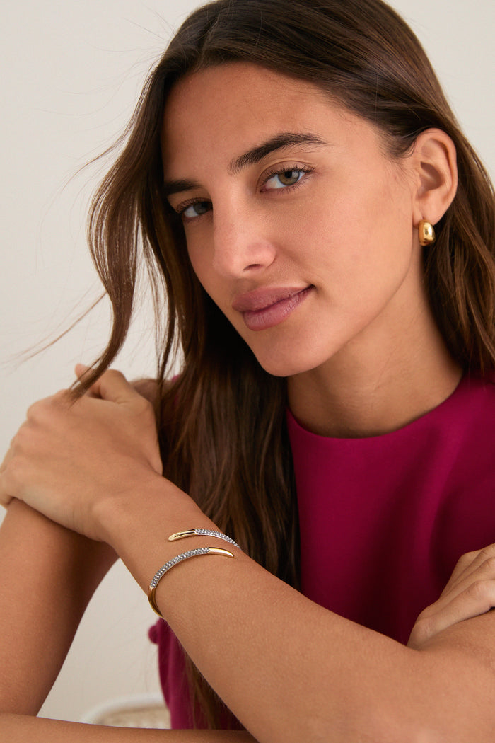 Gold, Gunmetal and Crystal Vesey Cuff