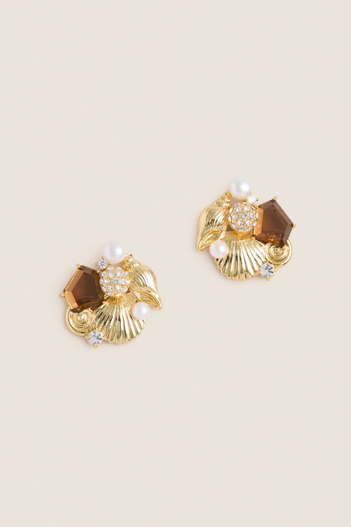 Gold Majolica Earrings