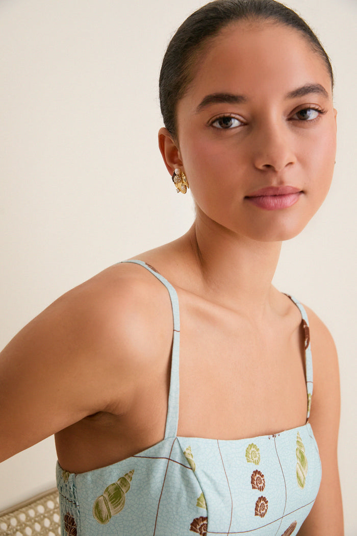 Gold Majolica Earrings