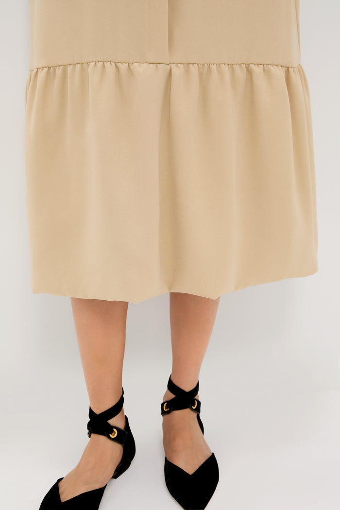 Gold Martine Bubble Maxi Dress