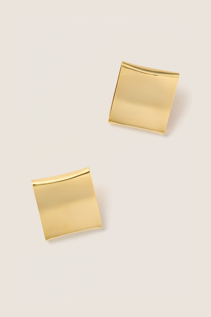 Gold Plated Colbi Earrings: classic geometric design, effortlessly chic and ultra-lightweight with a sleek gold-plated finish, perfect for fun, high-end style.