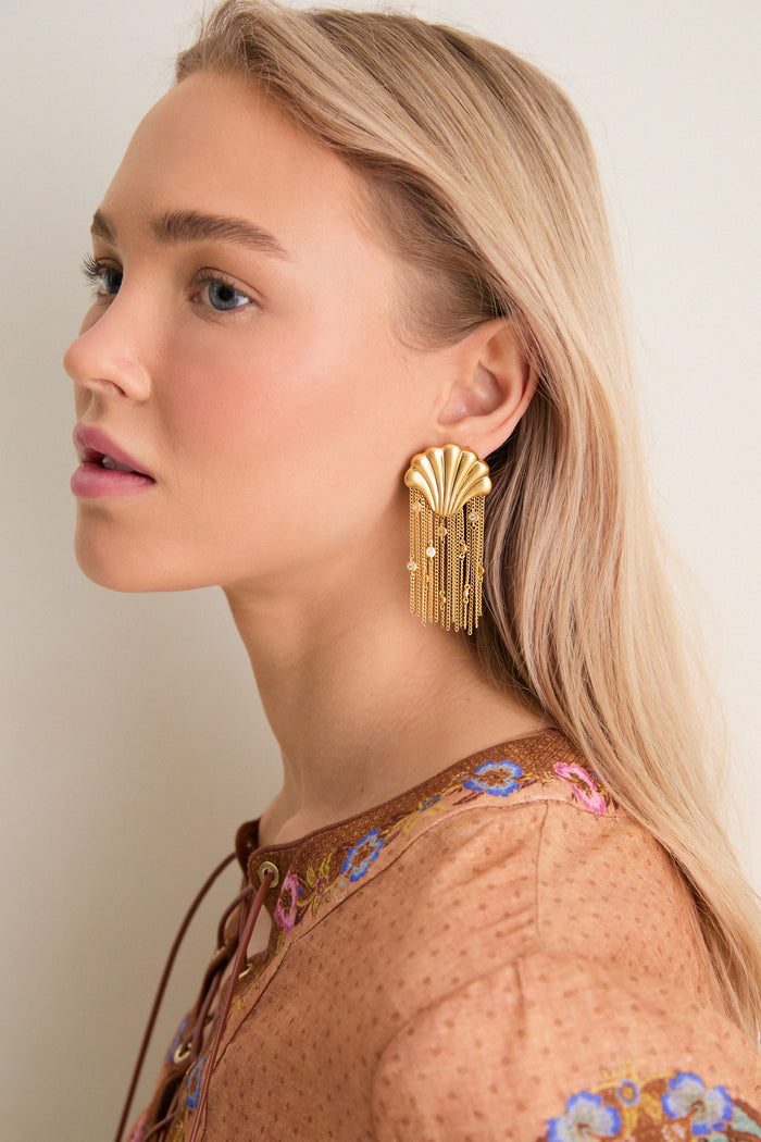 Gold Shell Beatrix Earrings