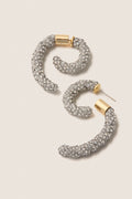 Gold, Silver and Crystal Luna Braided Pave Earrings