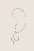 Gold, Silver and Crystal Venom Lariat Necklace