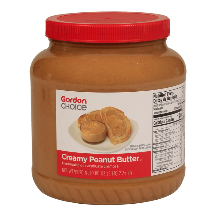 Gordon Choice Smooth Peanut Butter, 5 Lb Jar