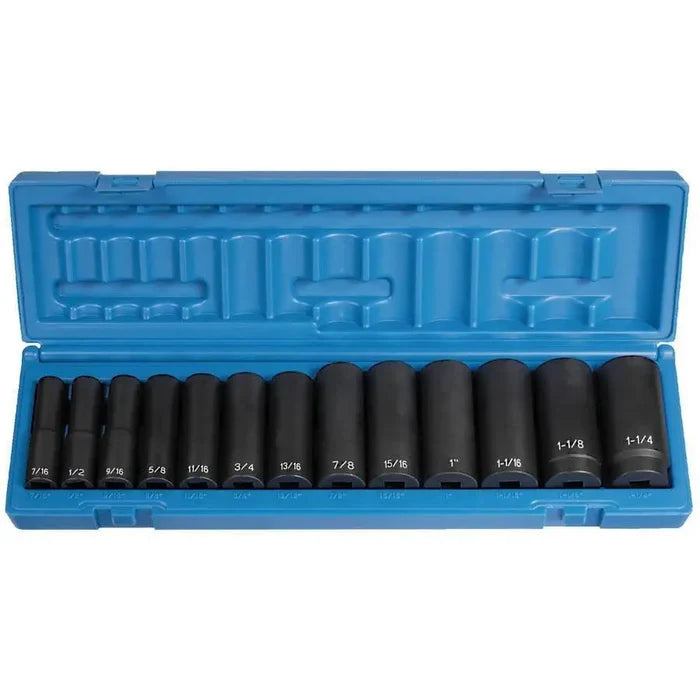 Impact Socket - GP 1/2 In Drive Deep Impact Socket Set/Car And Light Truck (13 Piece)