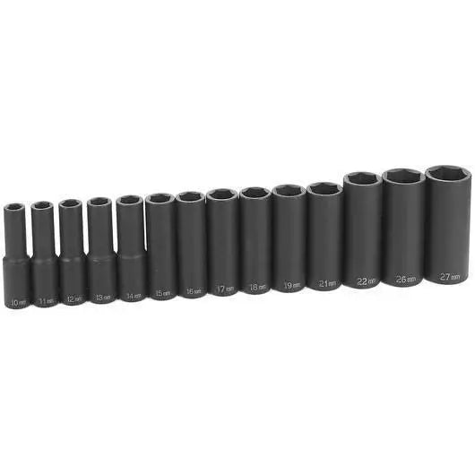 Impact Socket - GP 1/2 In Drive Deep Metric Socket Set (14 Piece)