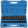 Impact Socket - GP 1/2 In Drive Standard And Deep Impact Socket Sets (28 Piece)
