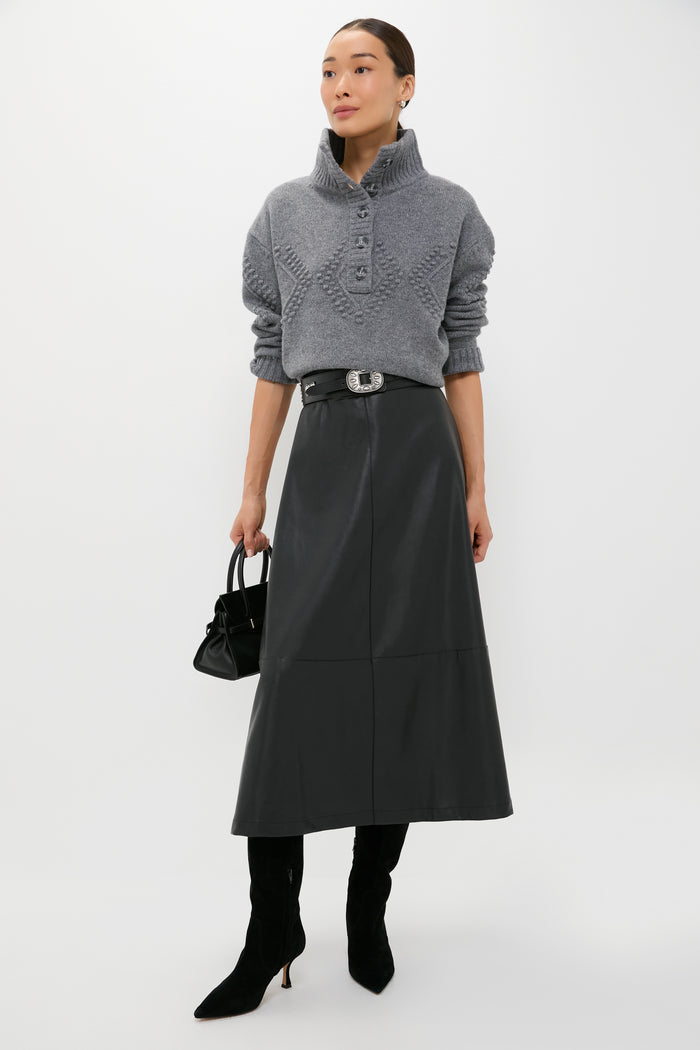 Gray Henry Button-Up Sweater
