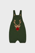 Green Reno Merino Baby Knitted Dungarees